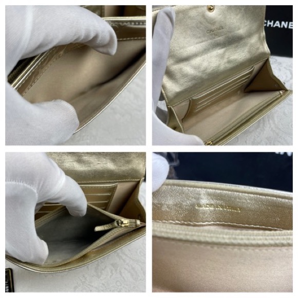 COPY - ✅CHANEL✅ RARE Authentic CC Logo Quilted Long Chain Wallet - Picture 8 of 15